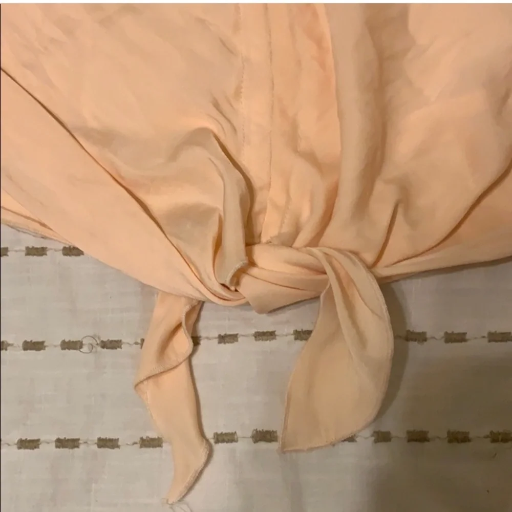 Free People Peach Tie-Front Racerback Tank